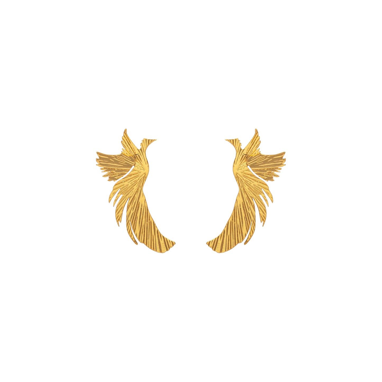Aretes Topo pequeños de Ave Fénix Dorados