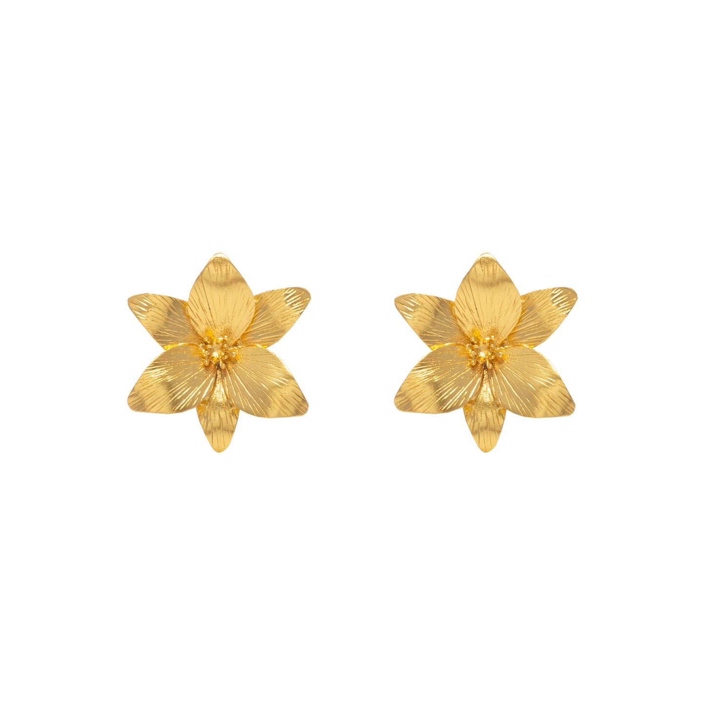 Aretes Topos Lirio Vuelo De Vida Dorado