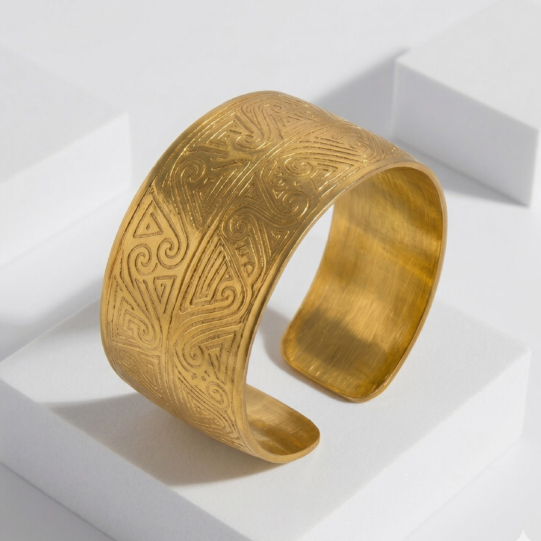 Brazalete de Aro Impronta Pintadera Sinú