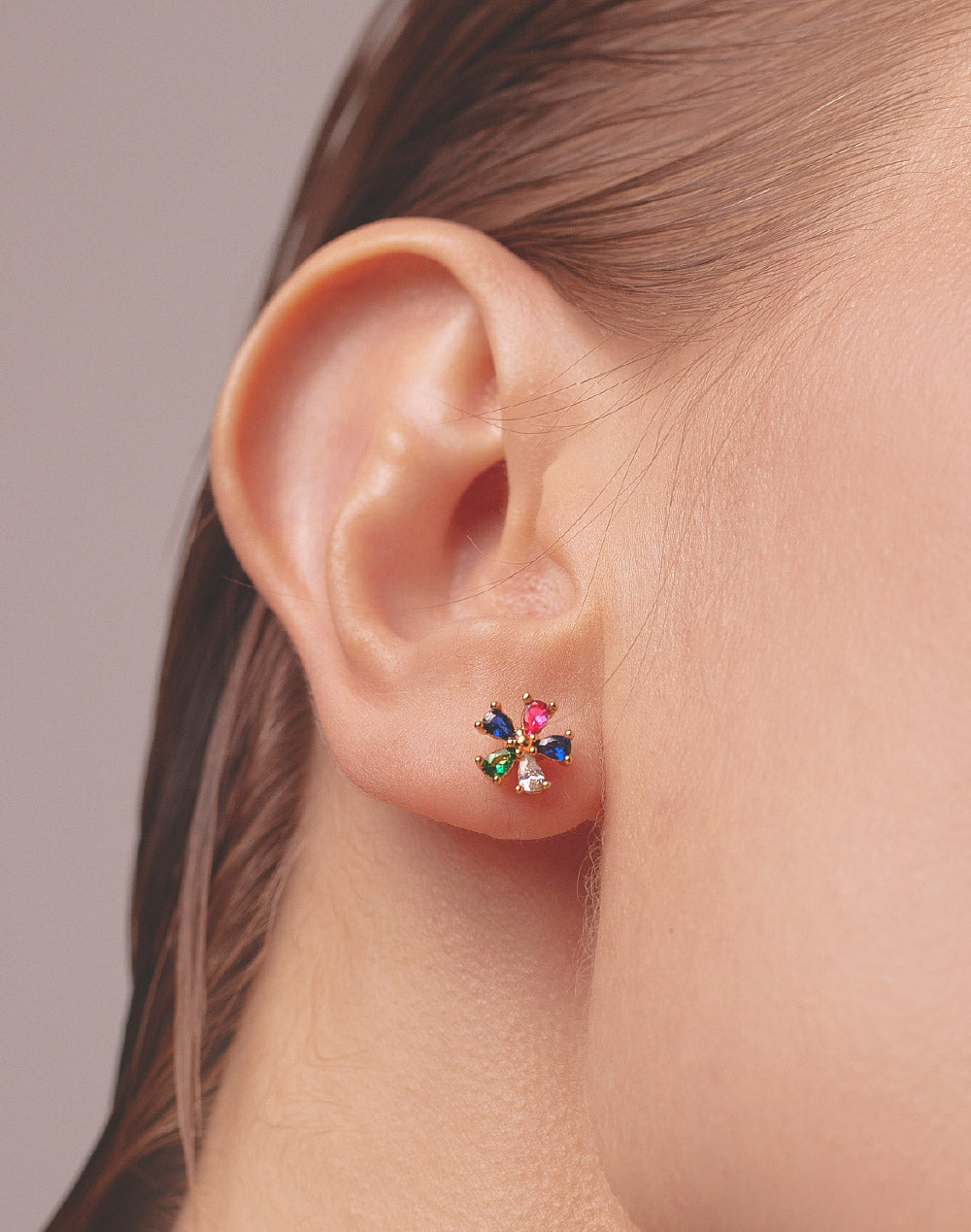 Aretes Flor Colorful