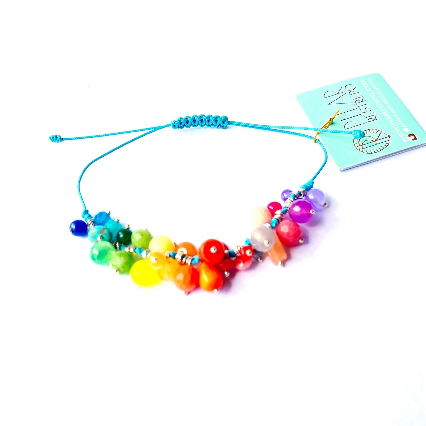 Pulsera hilo 30 mini piedritas semipreciosas multicolor de Pilar Restrepo (4572500787300)