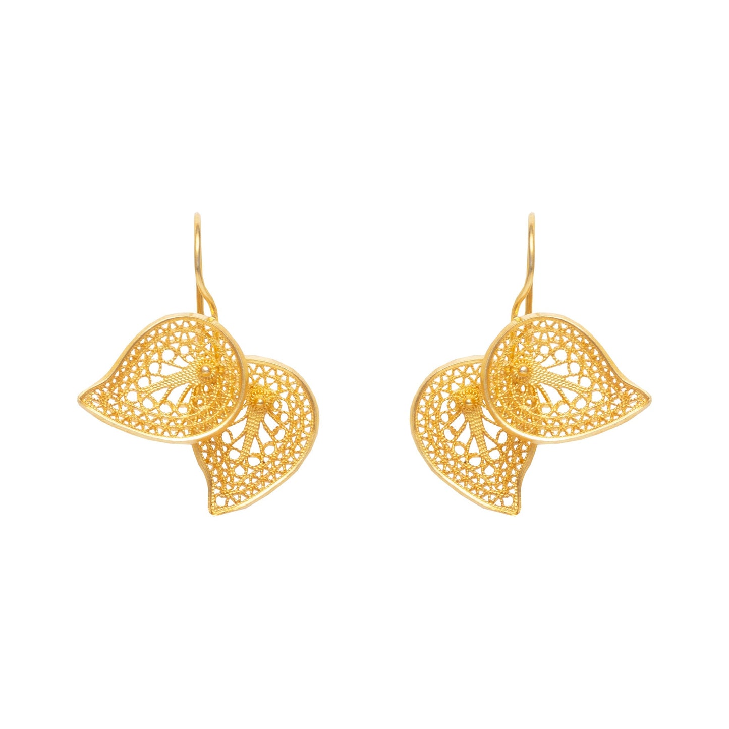 Aretes Hojas Concavas Zigzag