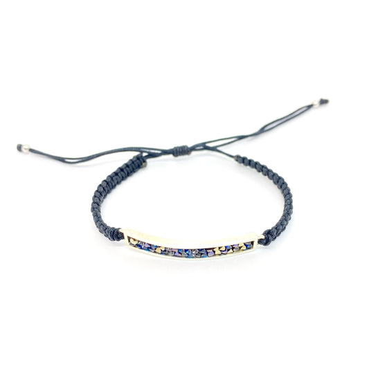 Pulsera Line Azul Hilo Negro de Katty Winograd (5421923074211)