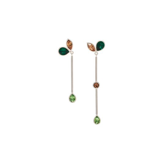 Aretes Herbolaria largos Mix Verdes