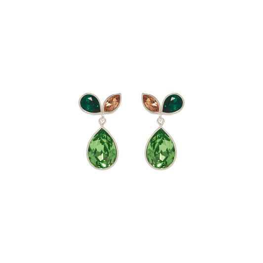 Aretes Herbolaria cortos Mix Verdes