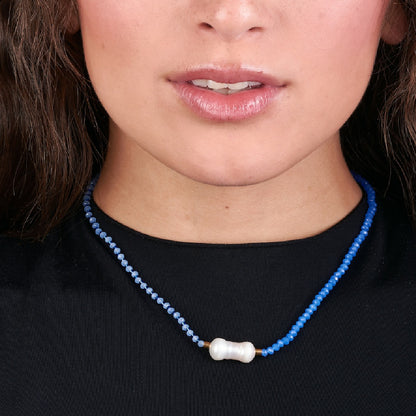 Collar Corto Perla y Cristales