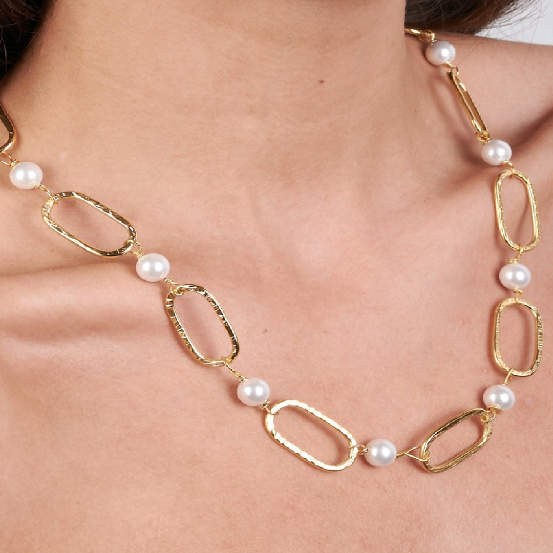 Collar Óvalos Perlado