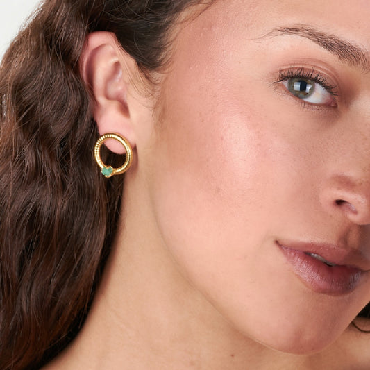 Aretes Circulo Esmeralda