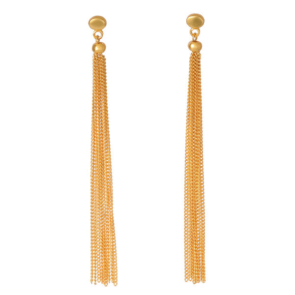 Arete Largo Tassel Dorado - Blumart