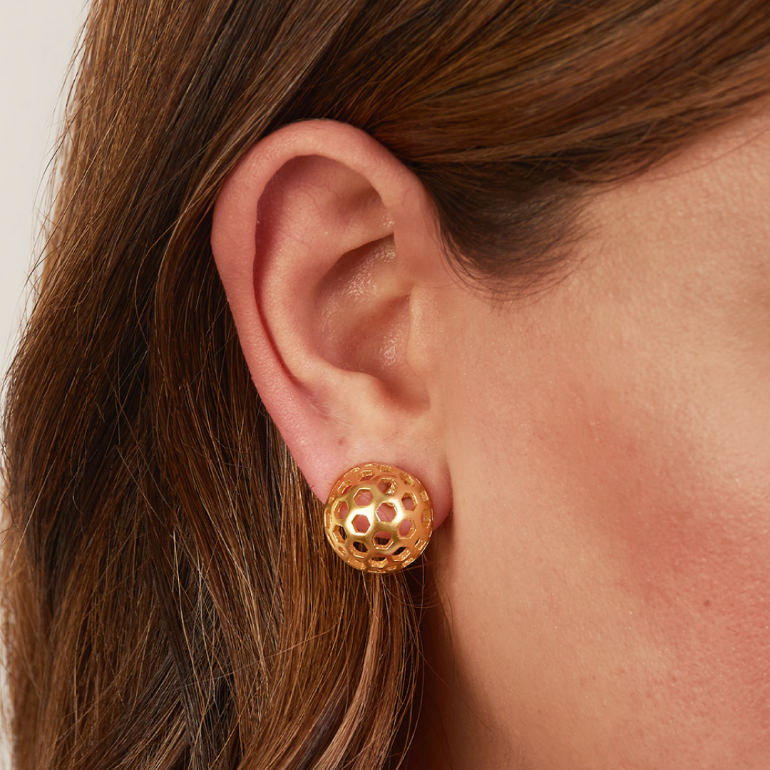 Aretes Panal Vuelo de Vida Dorado