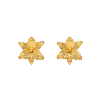 Aretes Topos Lirio Vuelo De Vida Dorado