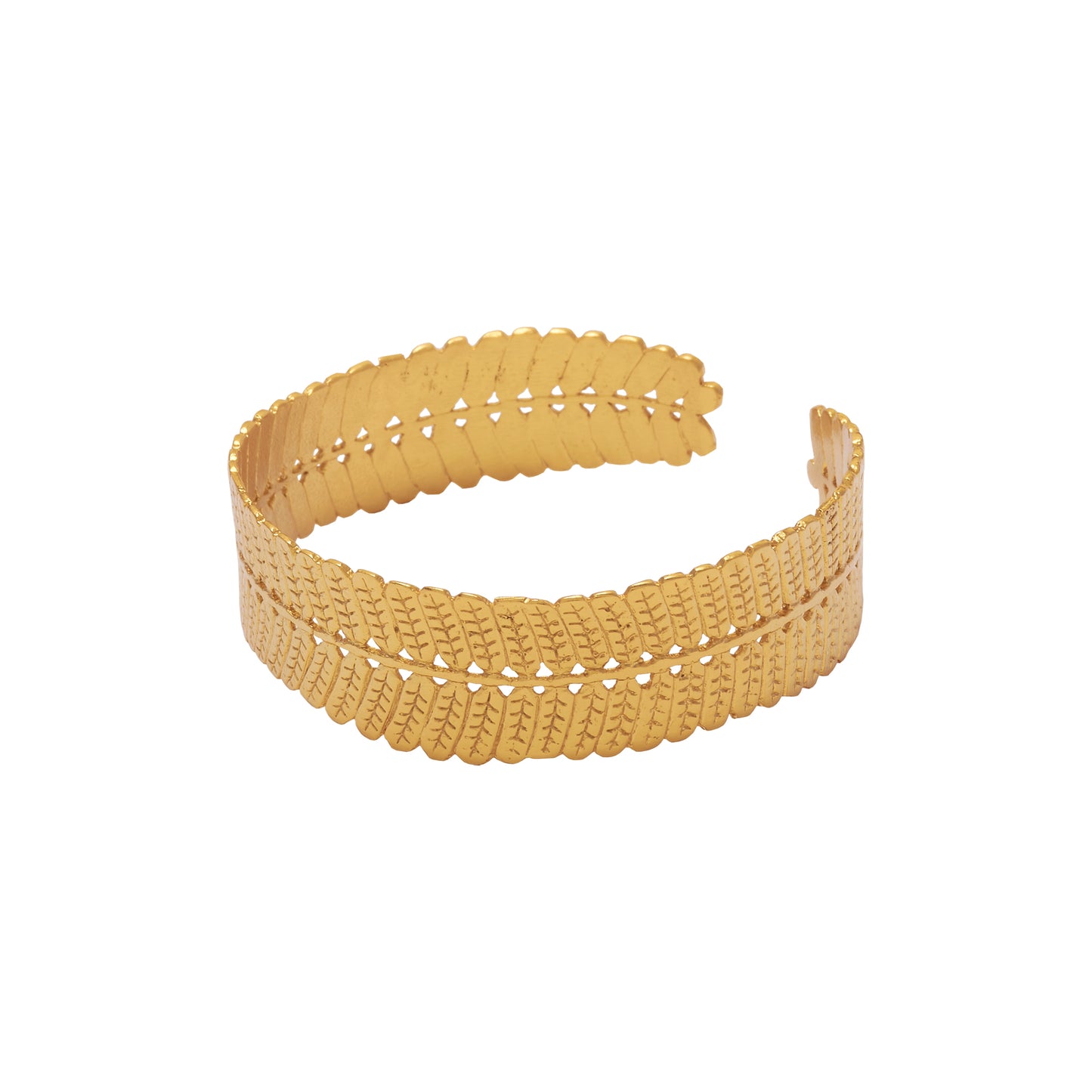 Brazalete Hoja Dividivi - Brillo Guajiro Dorado