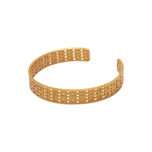 Brazalete Kana Wayu - Brillo Guajiro Dorado