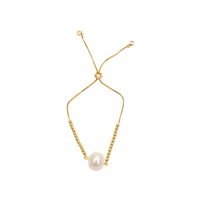 Pulsera Perla Metal