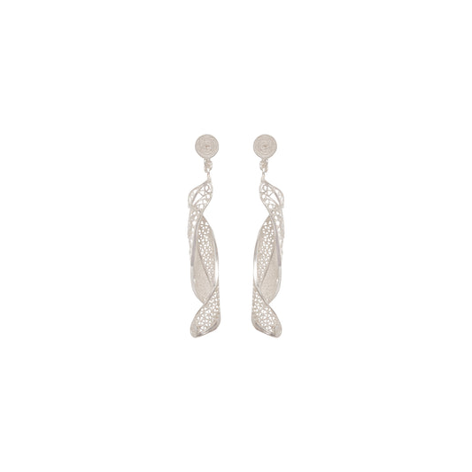 Aretes Topos Colgante en Espiral Plata 980