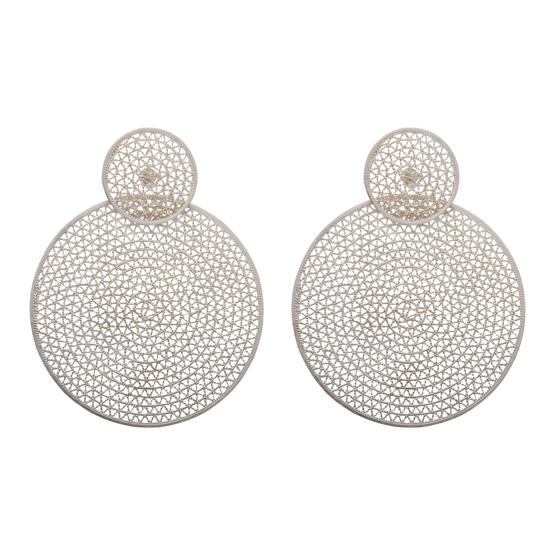 ARETES CIRCULO ZIGZAG 2 PLATA IVORY