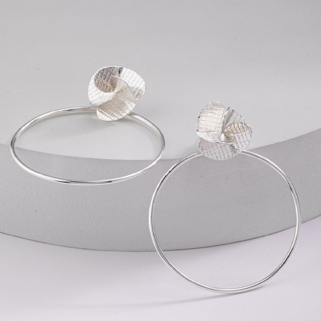 Aretes Aro Hélice Maxi Plata