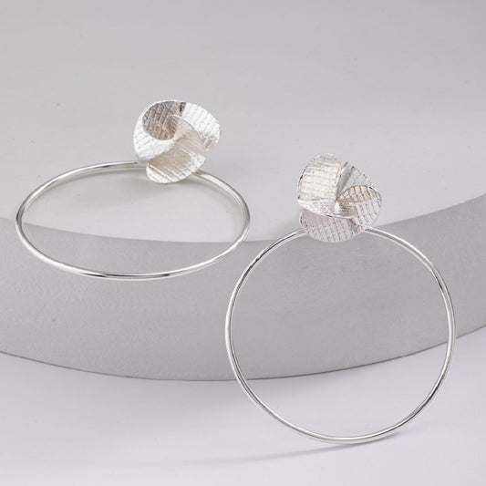 Aretes Aro Hélice Maxi Plata