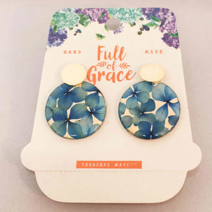 Aretes Circulares Resina Herraje Baño En Oro