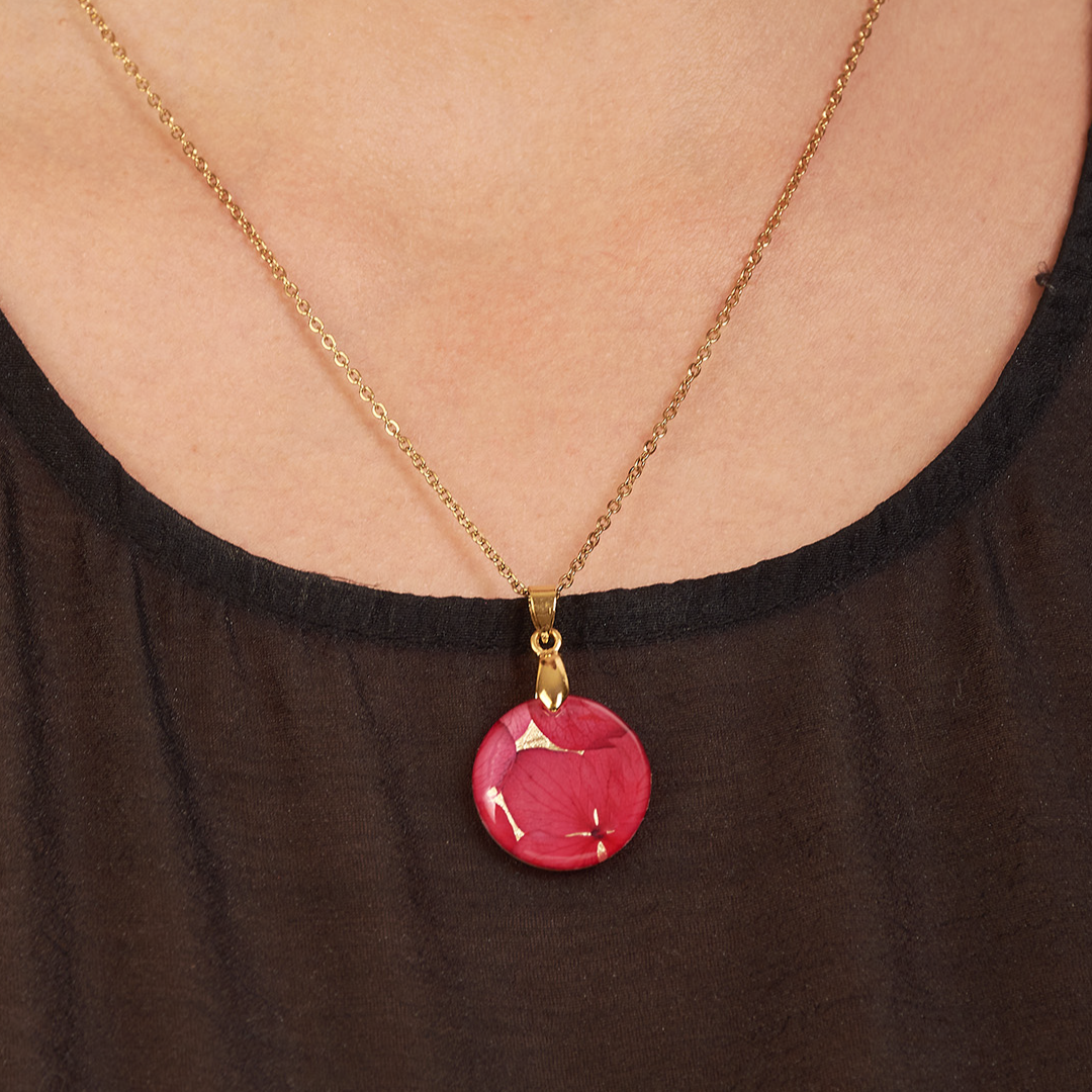 Aretes y Collar Sencillo Circular