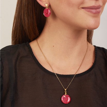 Aretes y Collar Sencillo Circular