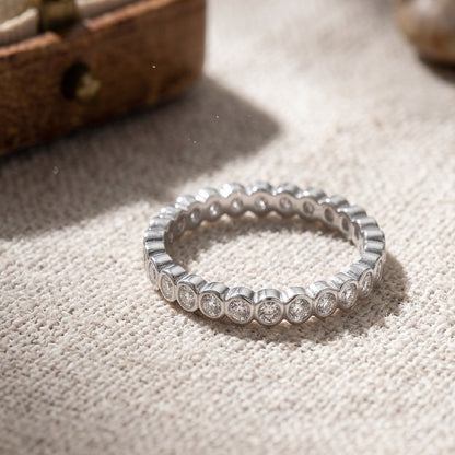 Anillo Bisel Sinfín Circón Blanco