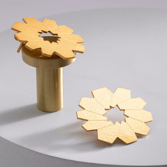Aretes Kromo con Enchape en Oro
