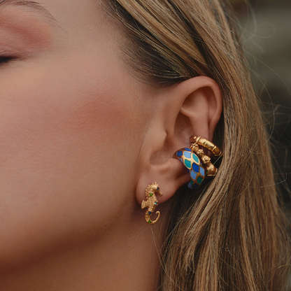 Aretes Caballito de Mar Dorado