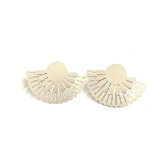 Aretes frailejon abanico plateado Dicca (5238797369507)