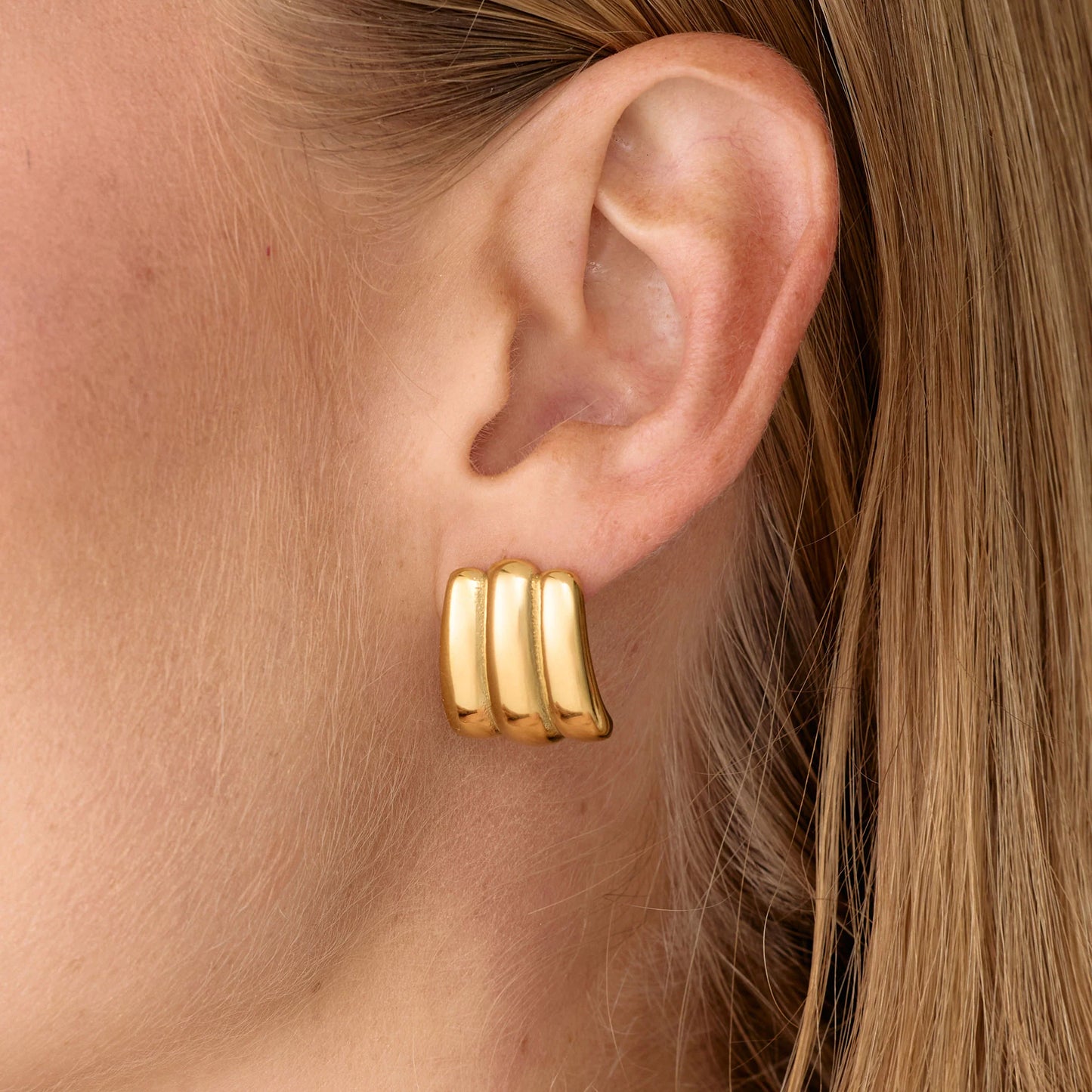 Aretes Trio Dorado
