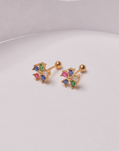 Aretes Flor Colorful