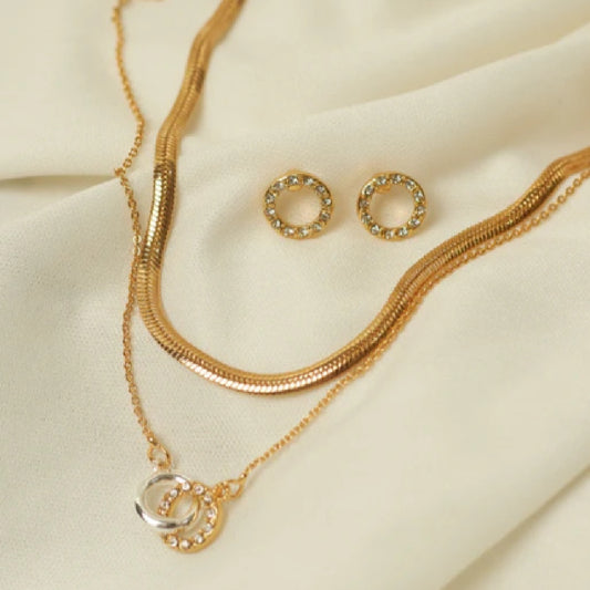 Set de 2 Collares + Aretes Lazos