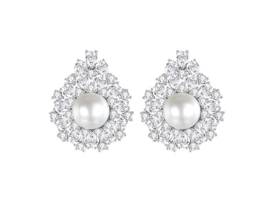 Aretes White Rouns Sea Shell Pearl