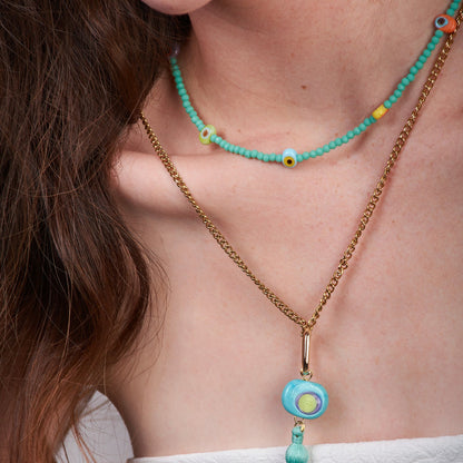 COLLAR CRISTAL CHECO Y MINI OKITOS