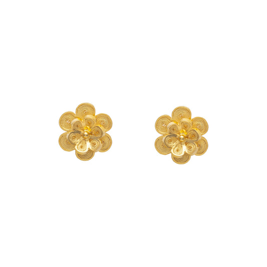 aretes con baño de oro de ivory