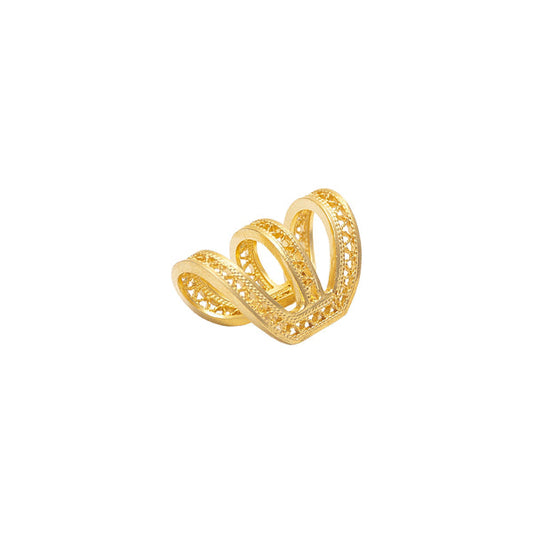 Mini Ear Cuff Triple cinta Zigzag baño de oro de Ivory