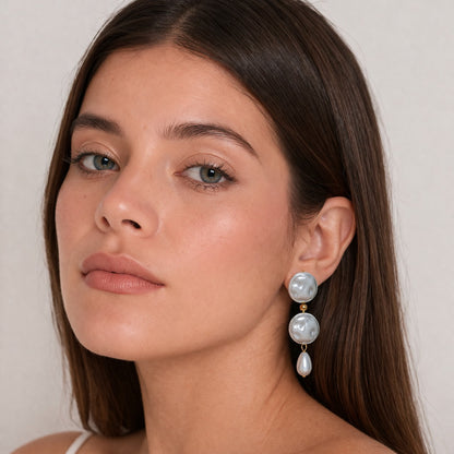 Aretes Largos Perlas