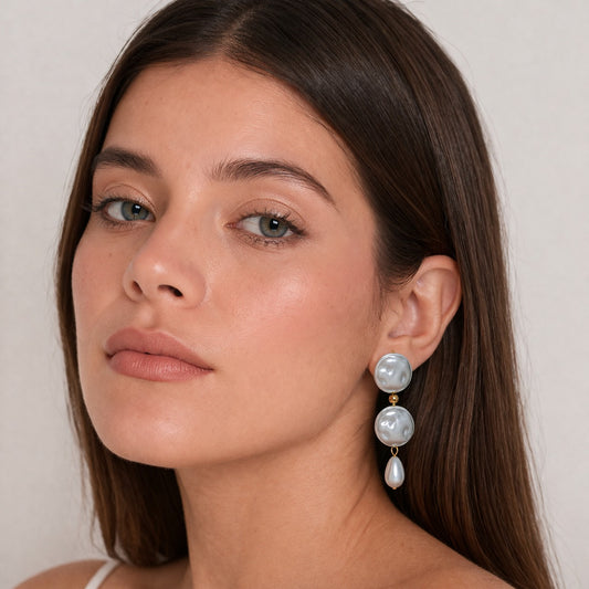 Aretes Largos Perlas