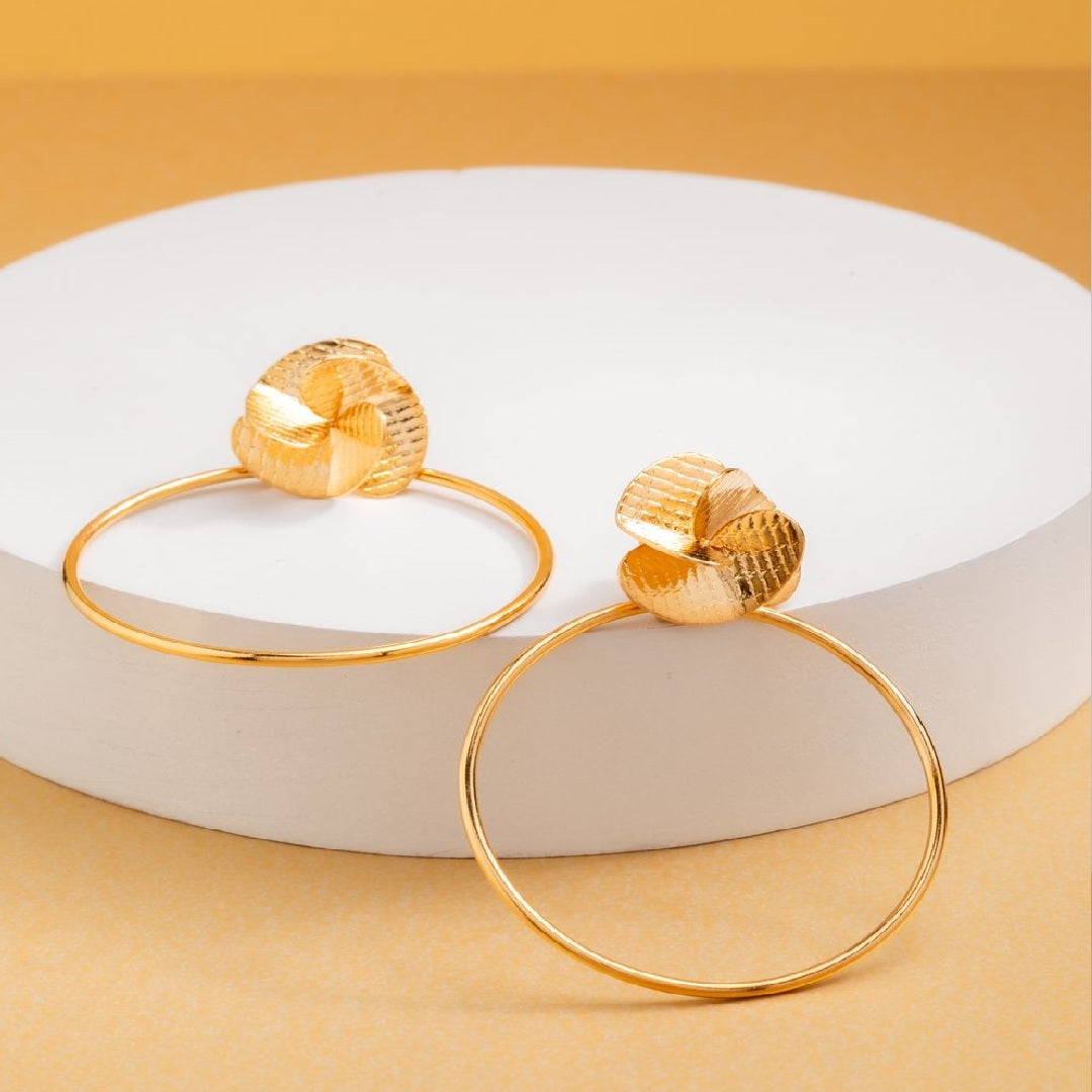 Aretes Aros Hélice Maxi Oro