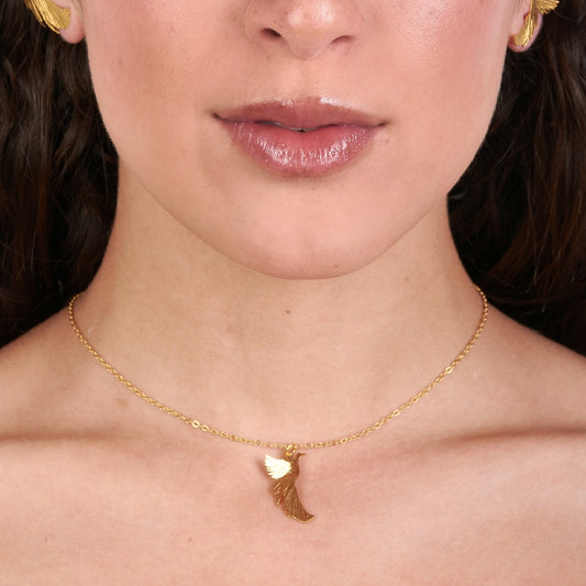 Cadena Choker Ave Fénix Resiliencia