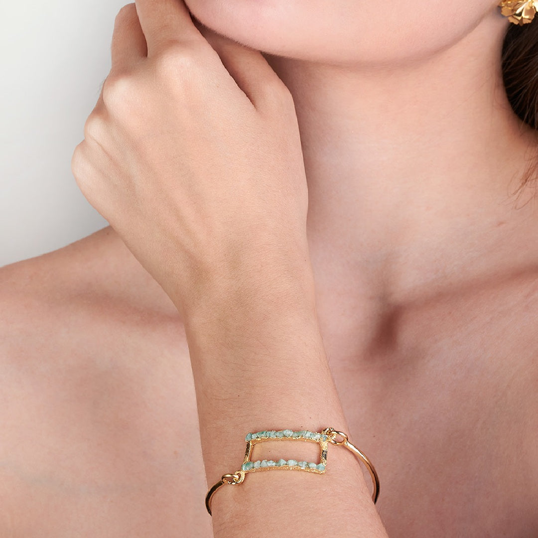 Brazalete Rectángulo Esmeralda
