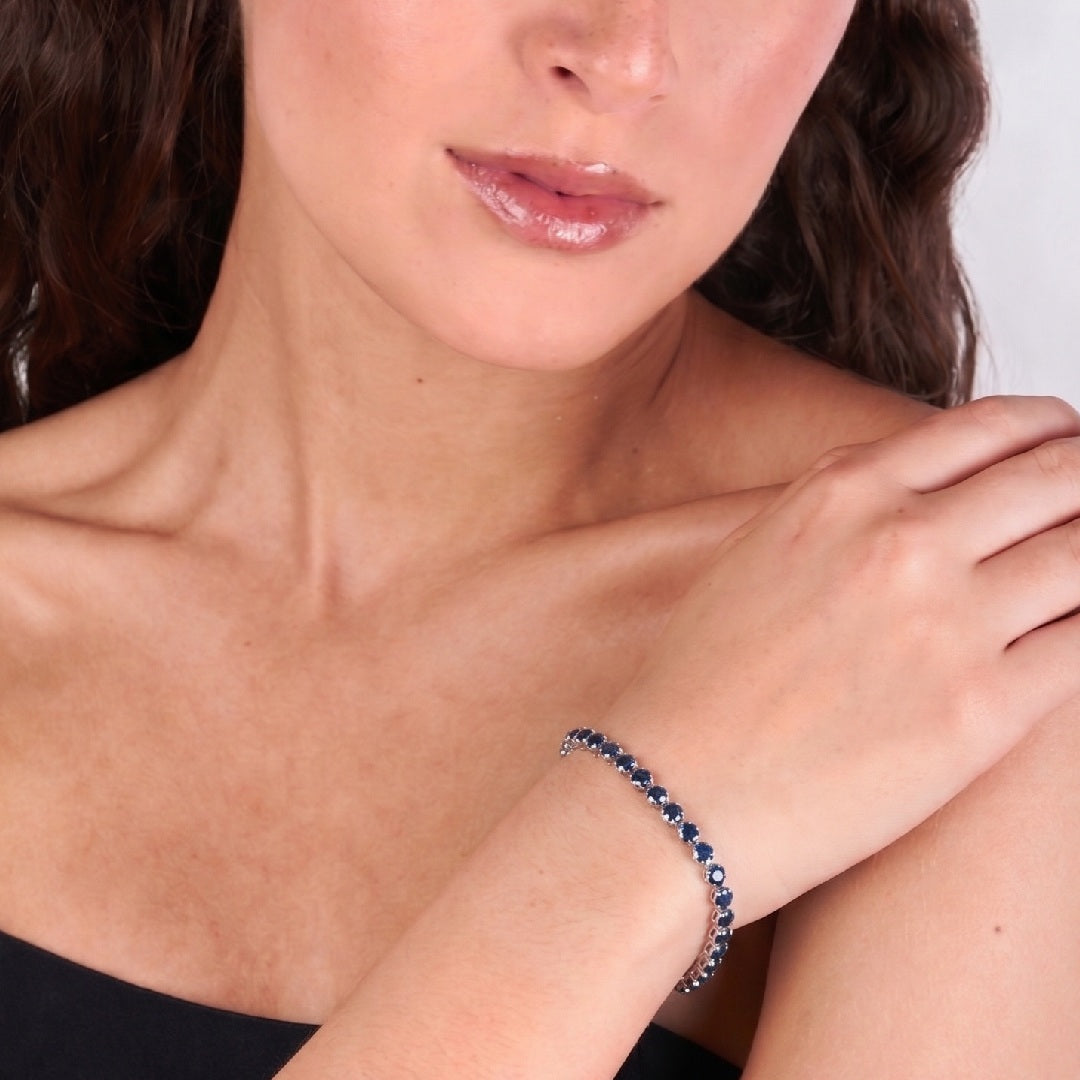 Pulsera Azul Circones Redondos