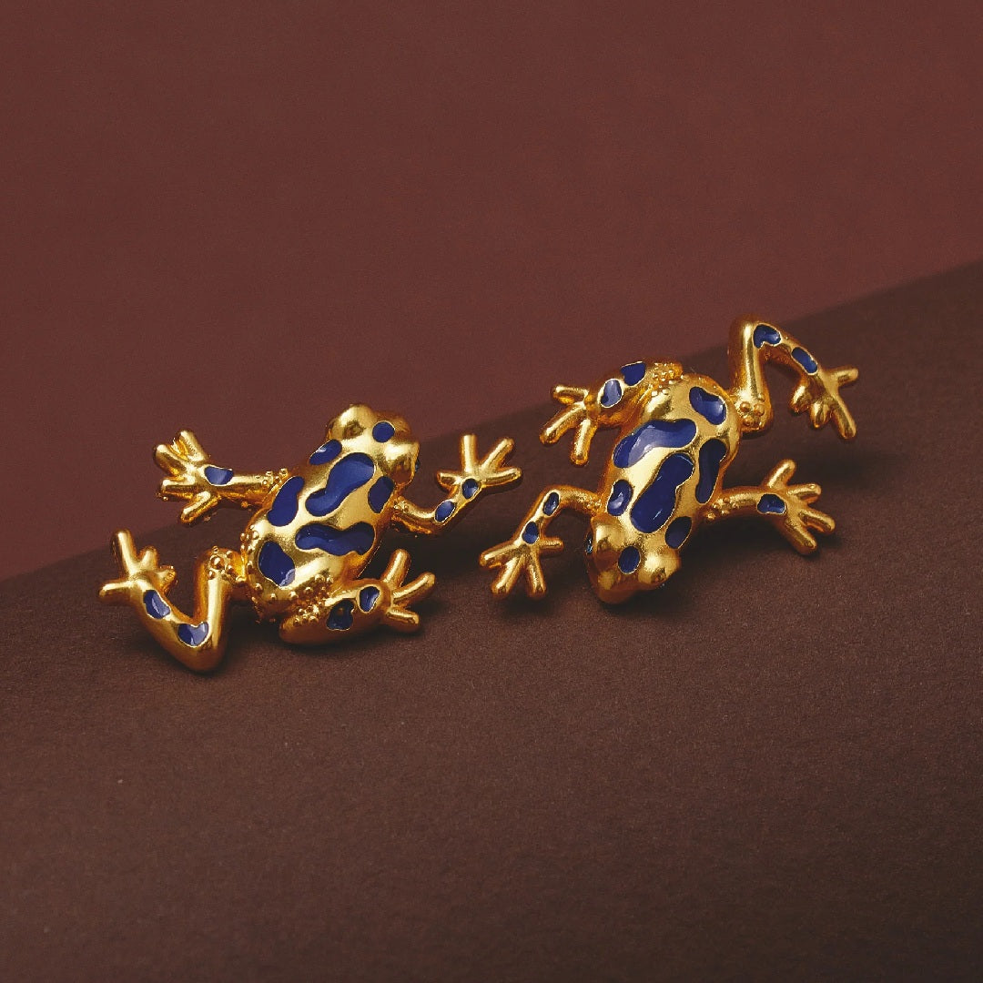 Aretes  Rana Azul