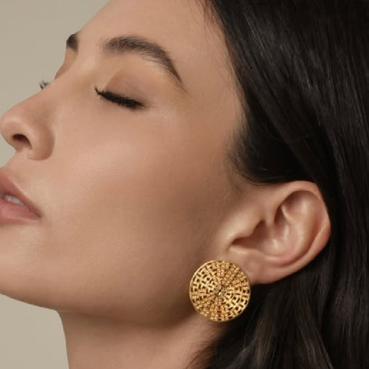 Aretes Topo Kana Wayu - Brillo Guajiro Dorado
