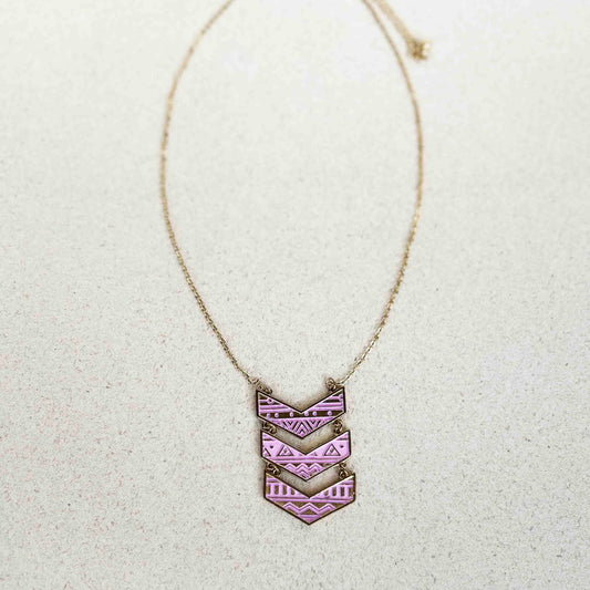 Collar Dije Espiga Rosado