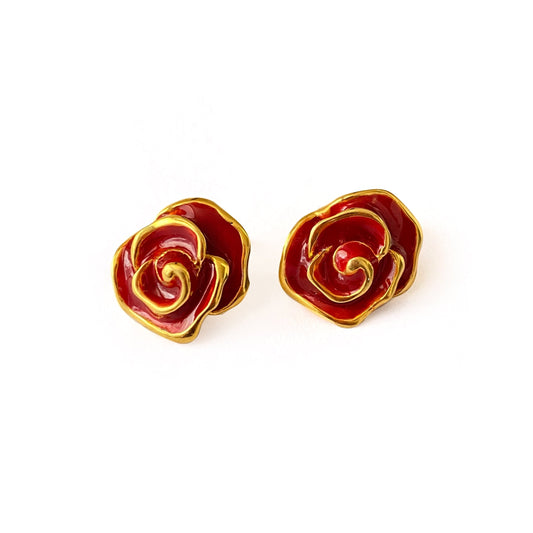 Aretes rosa roja de Eleonora Varini (4569941803108)