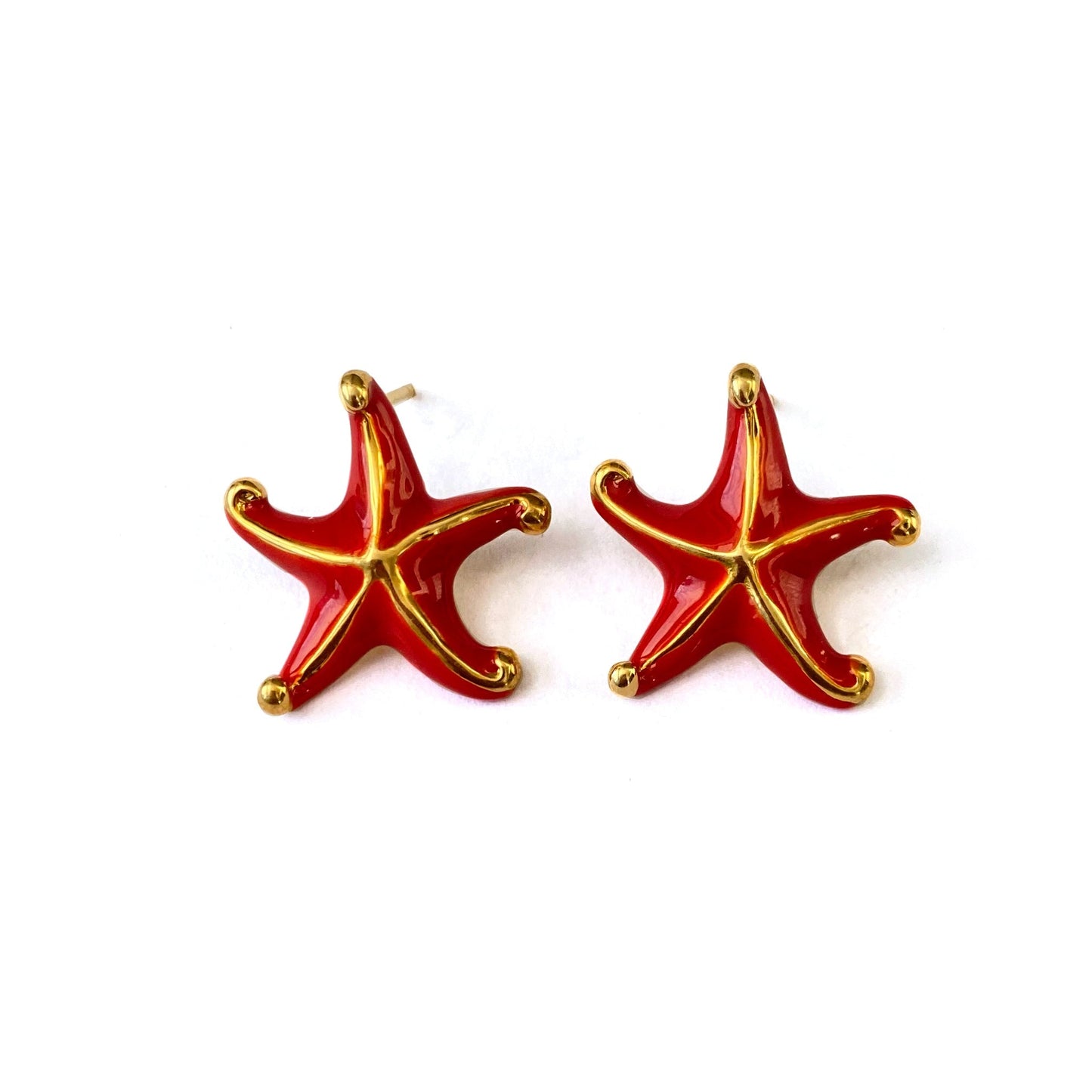 Aretes estrella de mar roja de Eleonora Varini (4569986039908)