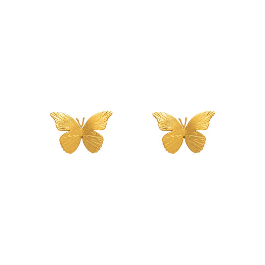 Arete Topo Pequeño Mariposa Renacer Dorado