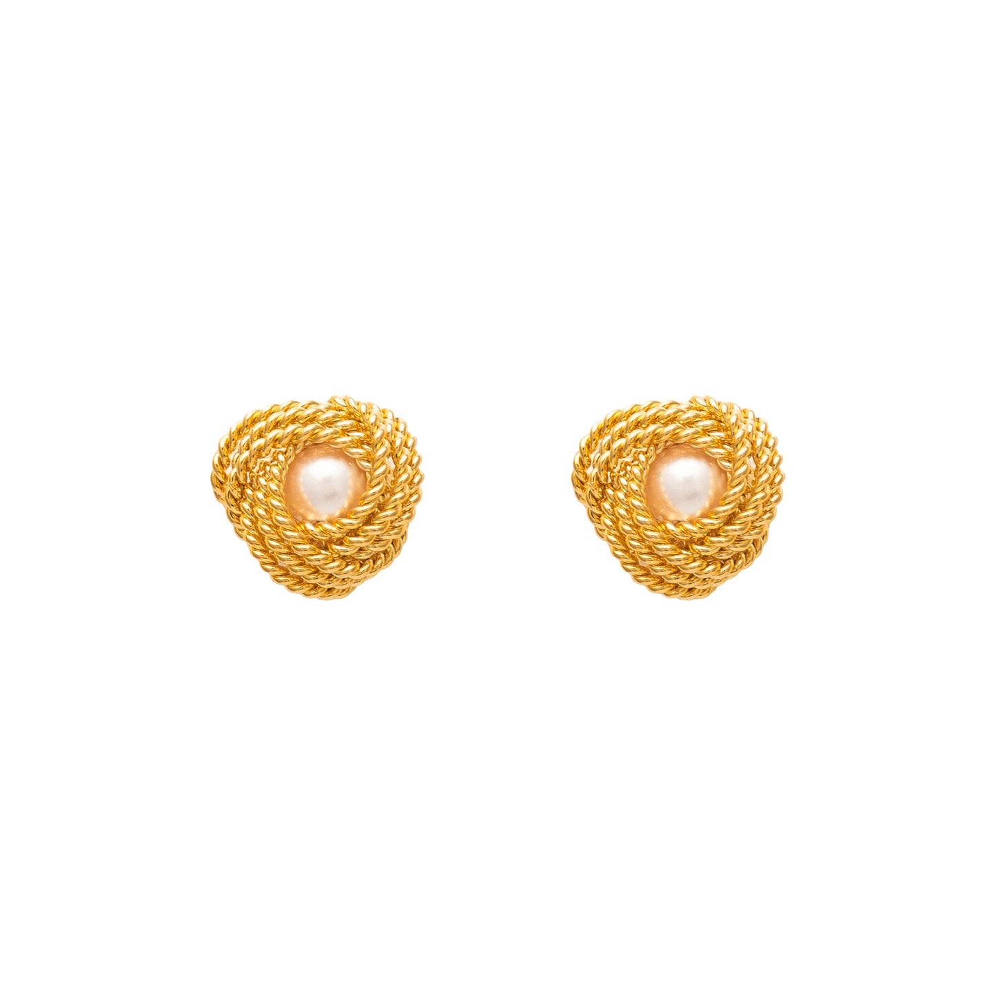 Aretes Nudo Trenza y Piedra
