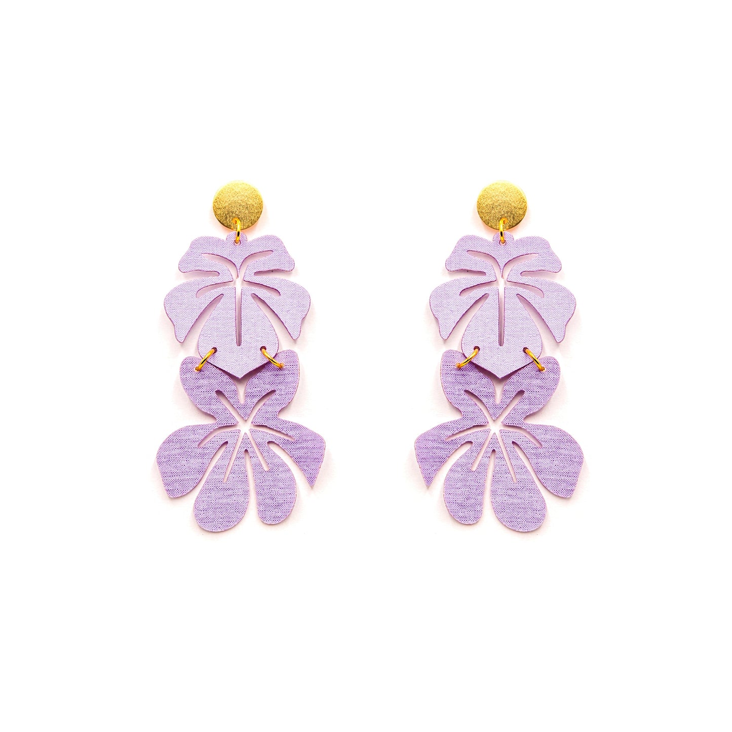 Aretes Hibiscus Violeta de Minimalina
